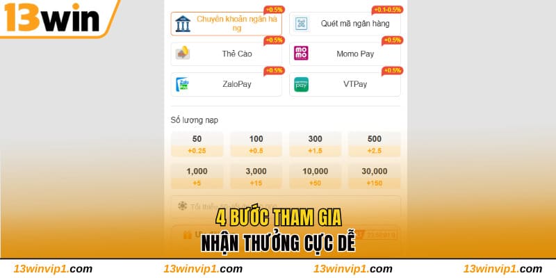 4 bước tham gia nhận thưởng cực dễ