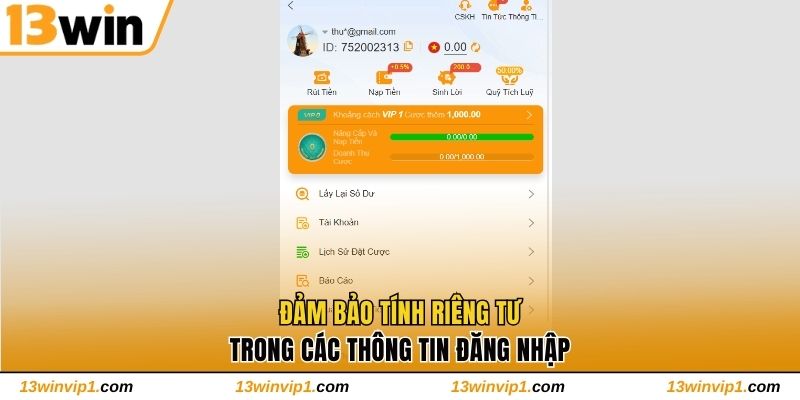 Đảm bảo tính riêng tư trong các thông tin đăng nhập